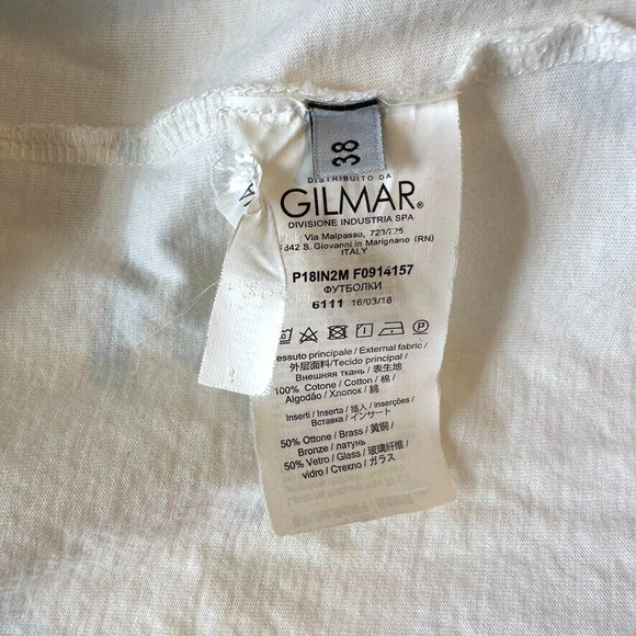 No. 21 Embellished T Shirt Ivory Red Velvet Logo Size 4 Rhinestone Glam Preppy - Picture 10 of 11